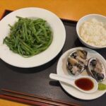 中国でアワビ刺し定食