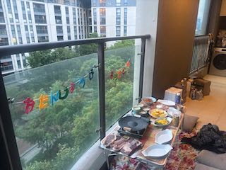 中国でもベランダ焼肉派